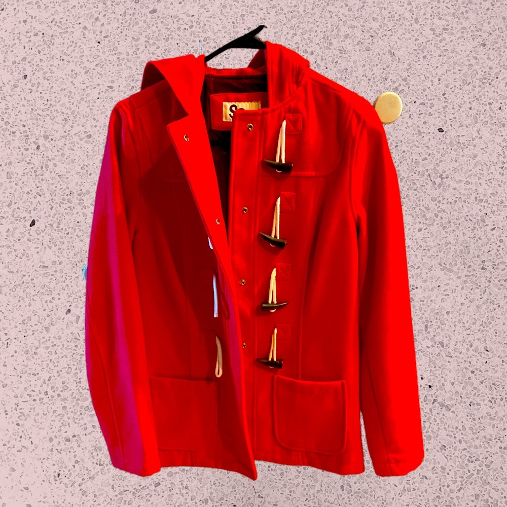 RED Ladies Winter Pea Coat